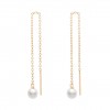 Pendientes Pearls Chain Golden