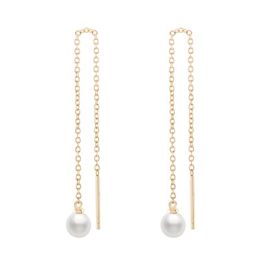 Pearls Chain Golden Earrings