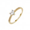 Gold Heart Solitaire Ring