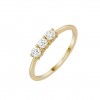 Gold 3 Stones Ring