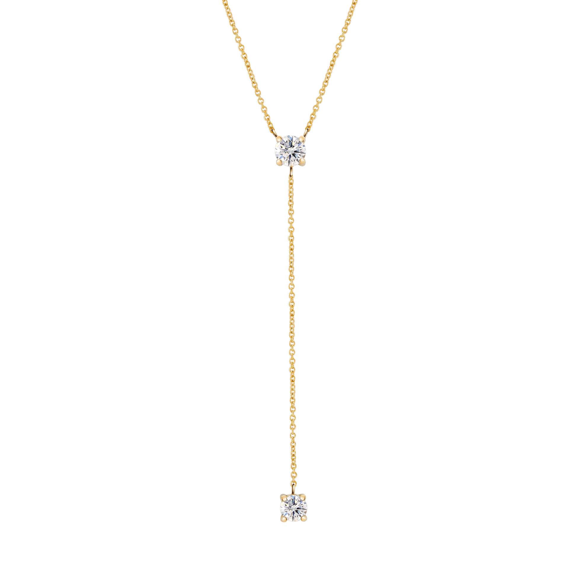 Colar Ouro Lariat 2 Stones