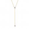 Collar Ouro Lariat 2 Stones