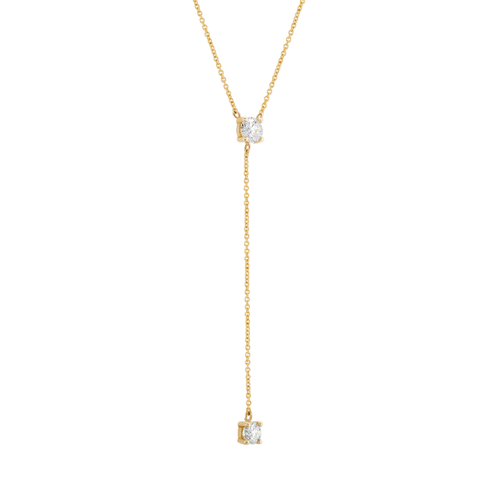 Colar Ouro Lariat 2 Stones