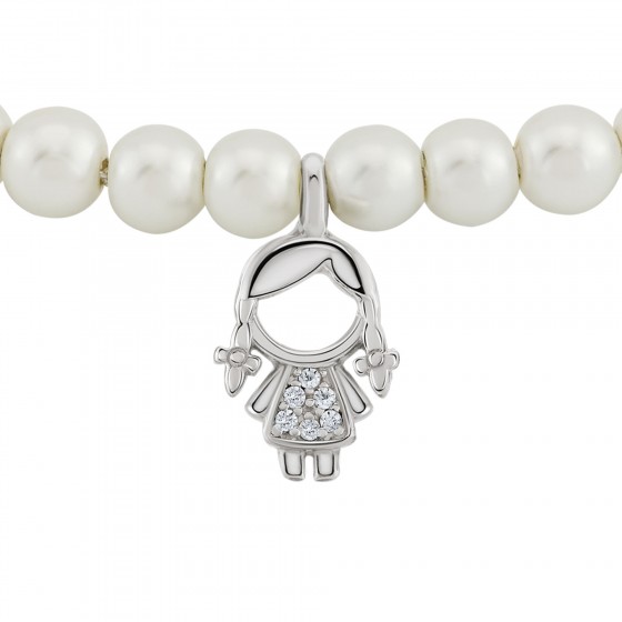 Mum Girl Pearls Bracelet