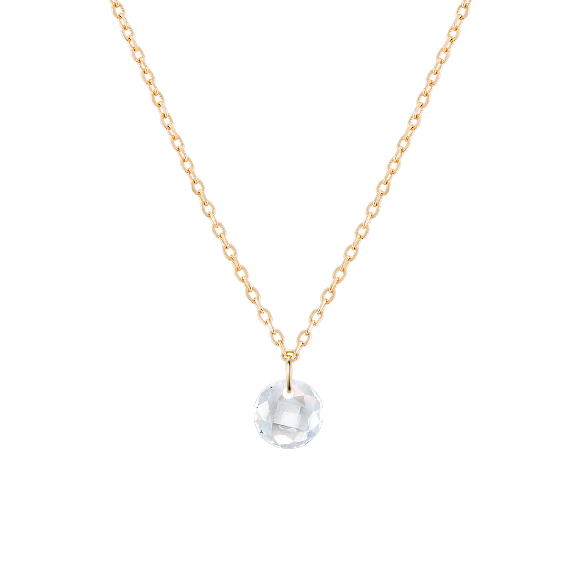 Gold Single Floating Stone Necklace