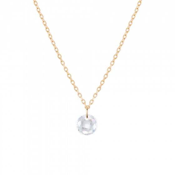 Gold Single Floating Stone Necklace