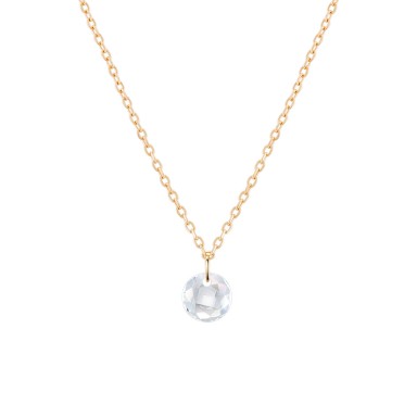 Gold Single Floating Stone Necklace