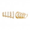 Classy Pearls Five Lines Golden Earrings