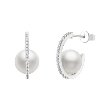 Classy Pearl Cz Earrings