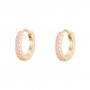 Matchy Color Shinny Pink Golden Hoops