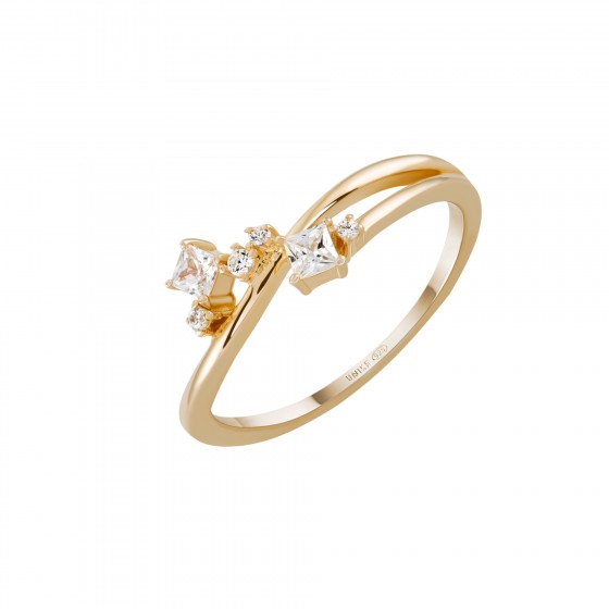 Anel Classy Multiple Solitaire Golden