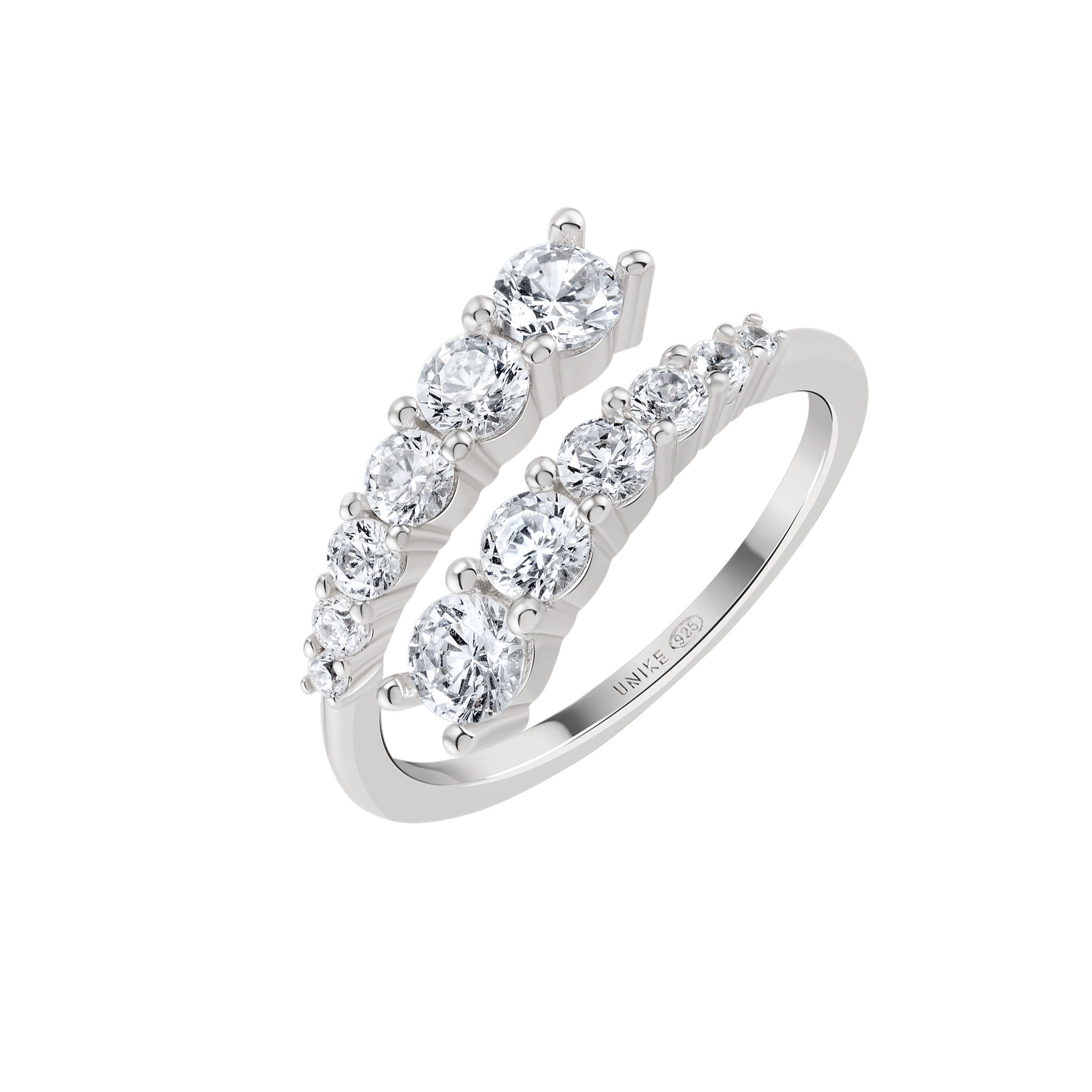 Anel Party Glow Multiple Solitaire Open Silver