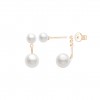 Double Pearls Golden Earrings