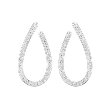 Classy Shiny Oval Earrings