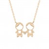 Gold Mum Boy & Boy Necklace