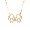 Gold Mum Girl & Girl Necklace