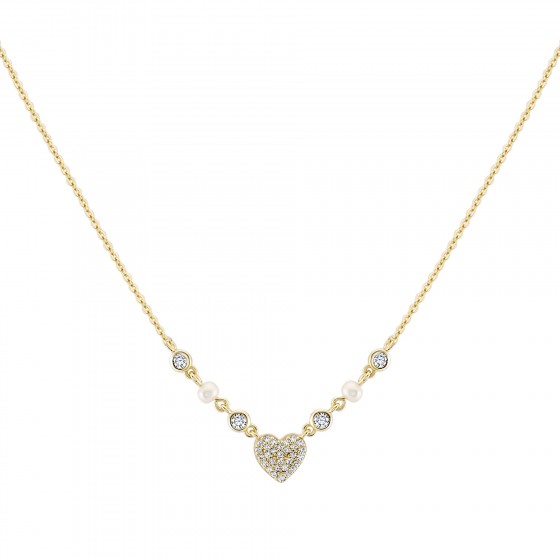 Fun Heart & Pearls Necklace