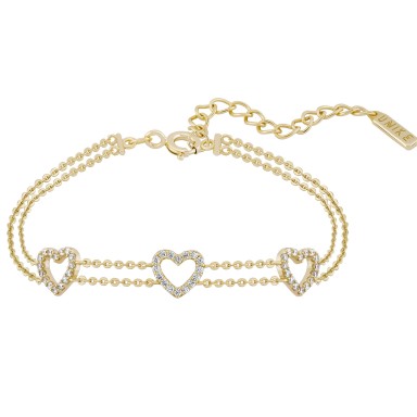 Fun Double Chain & Heart Bracelet