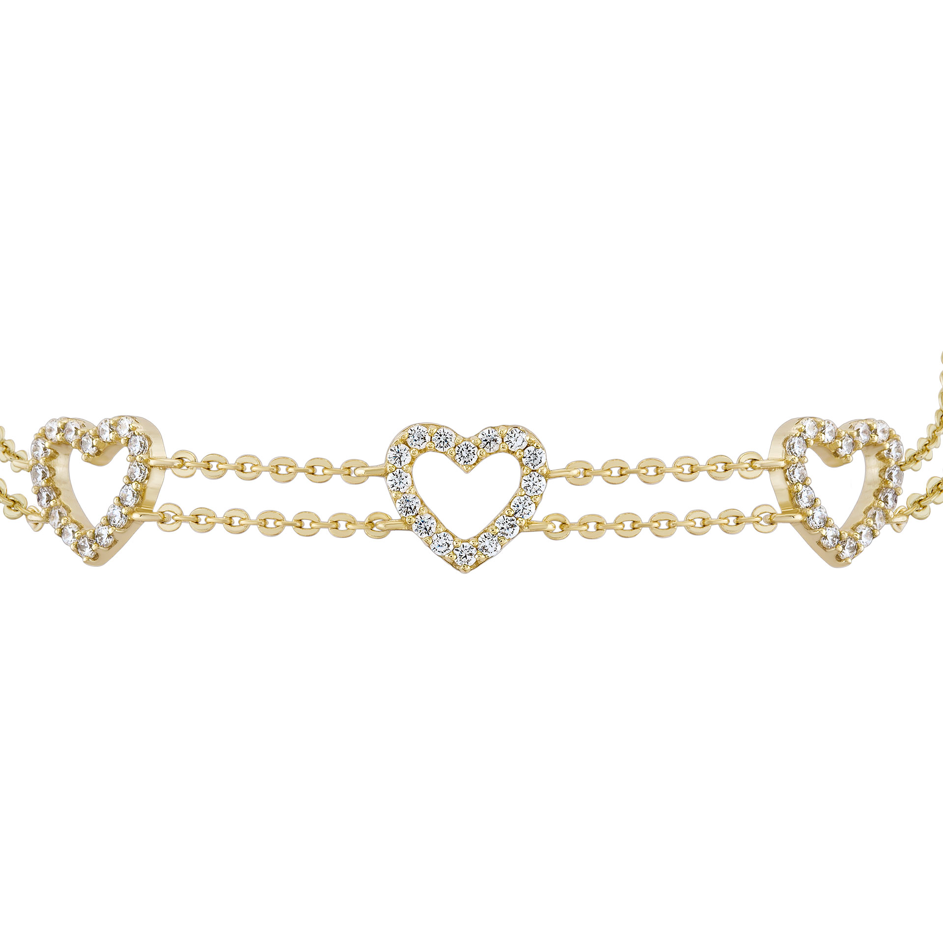Fun Double Chain & Heart Bracelet