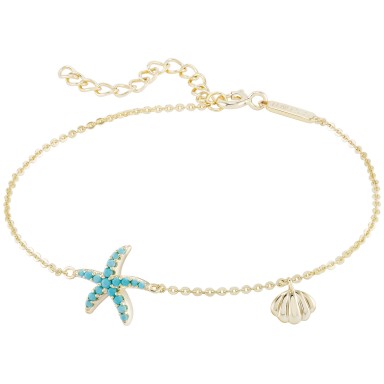 Pulsera Fun Blue Star Golden