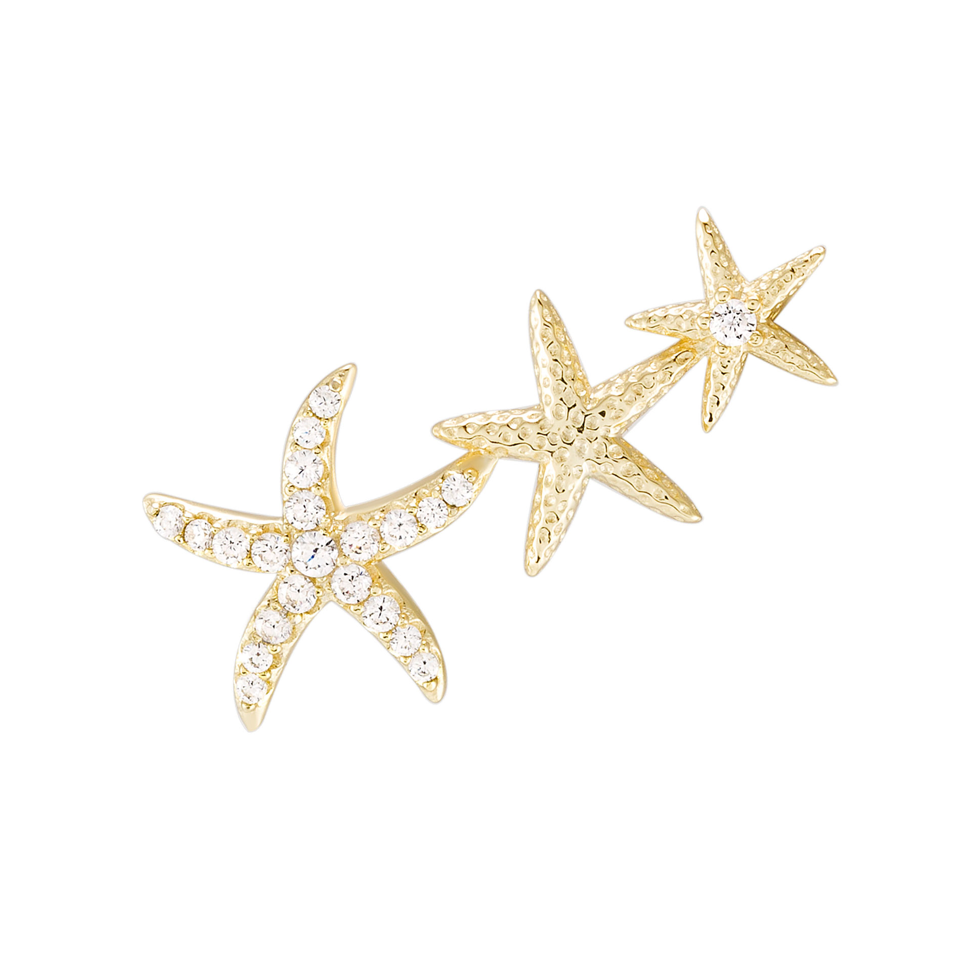 Brincos Fun Three Stars Golden