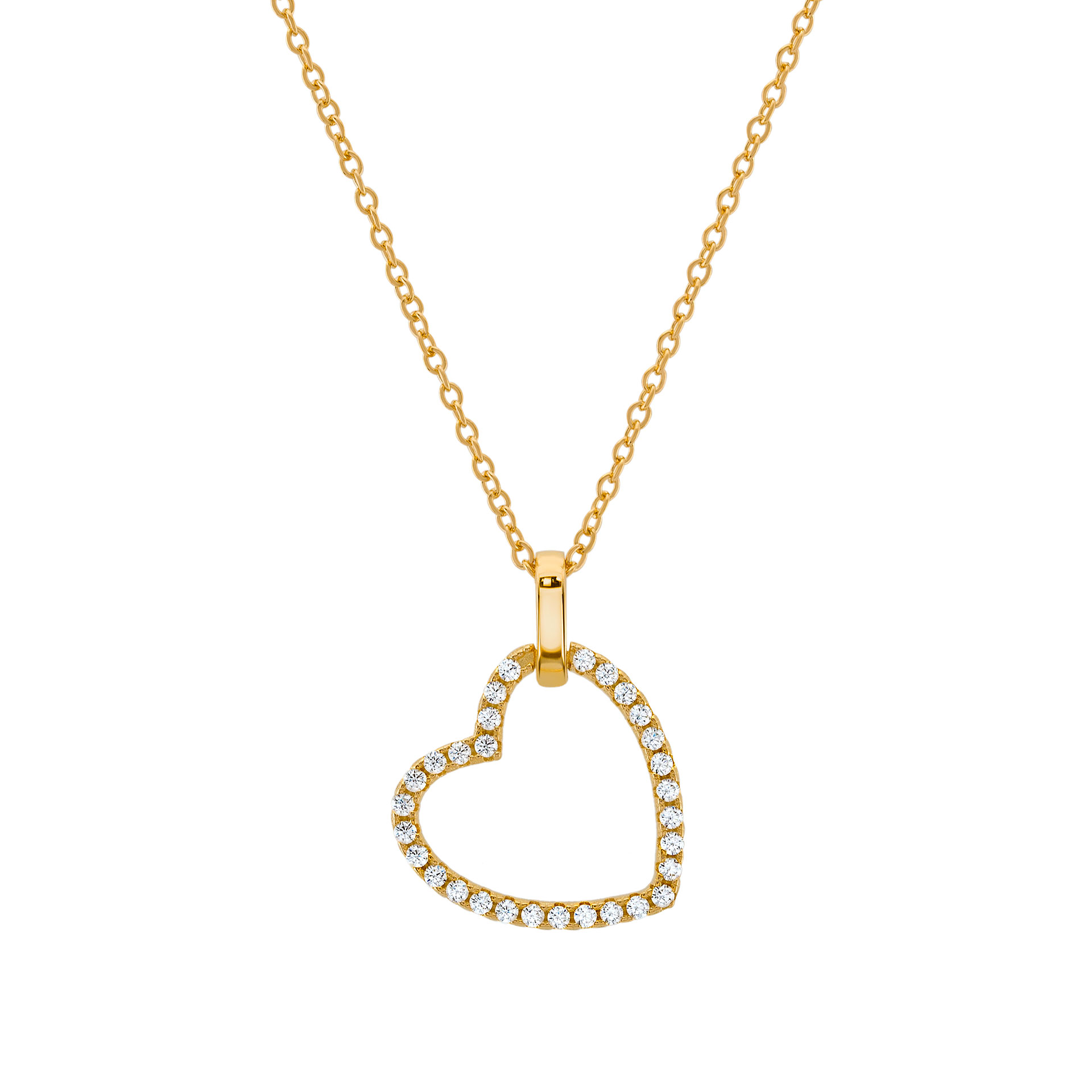 Collar Classy Open Heart Golden
