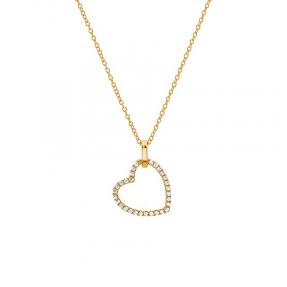 Classy Open Heart Golden Necklace