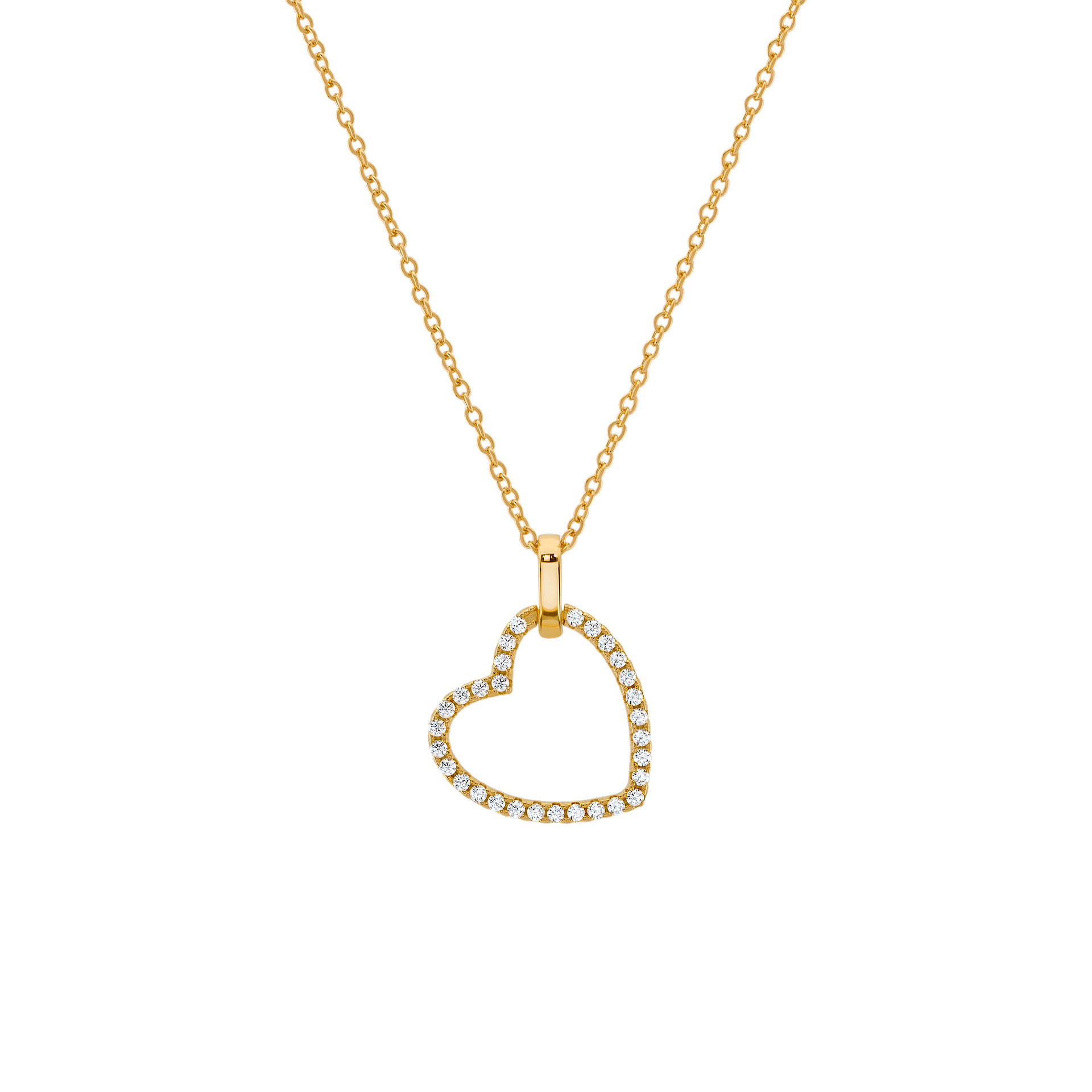 Collar Classy Open Heart Golden