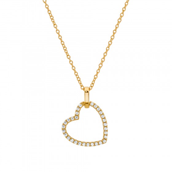 Classy Open Heart Golden Necklace