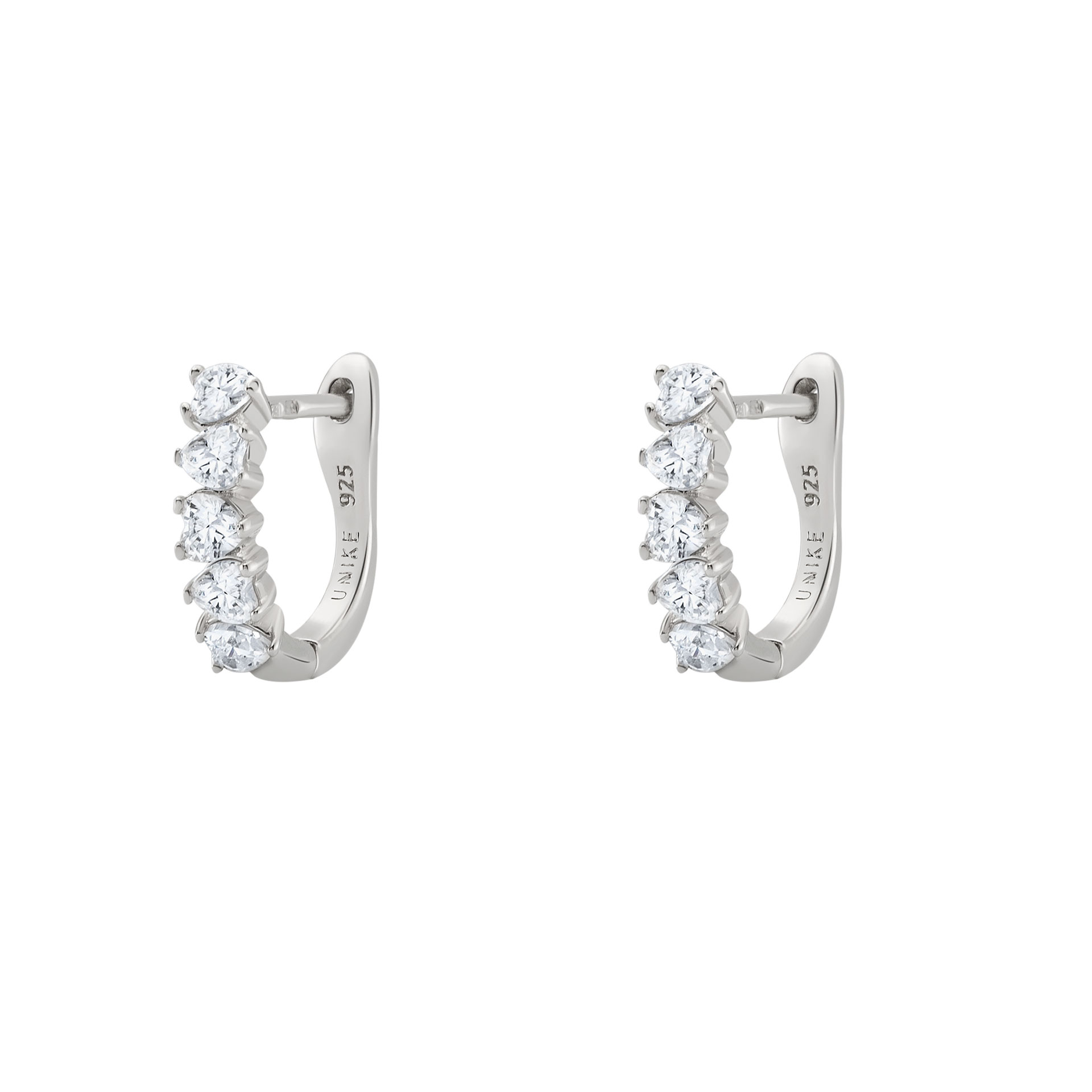 Classy Multiple Hearts Silver Hoops