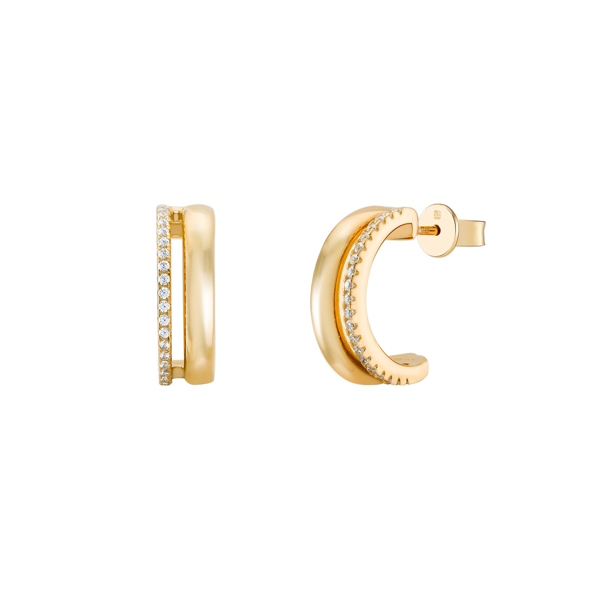 Brincos Classy Two Lines Golden