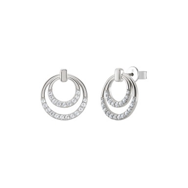 Classy Circles Silver Earrings
