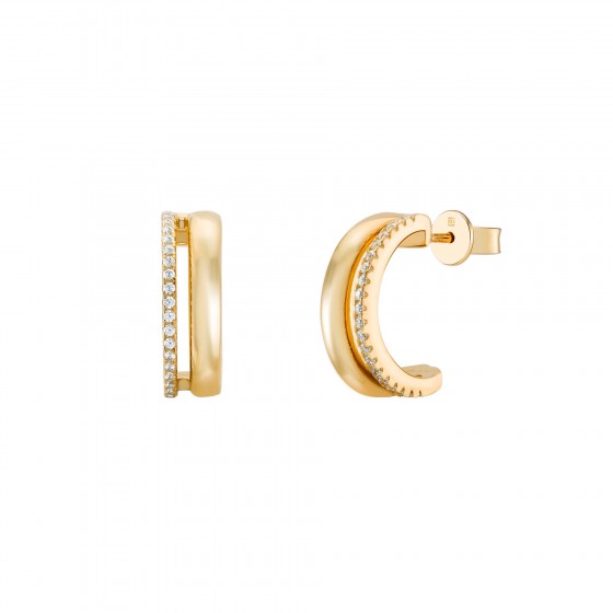 Classy Two Lines Golden Earrings