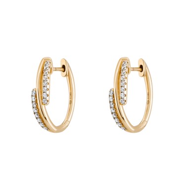 Classy Two Lines Golden Hoops