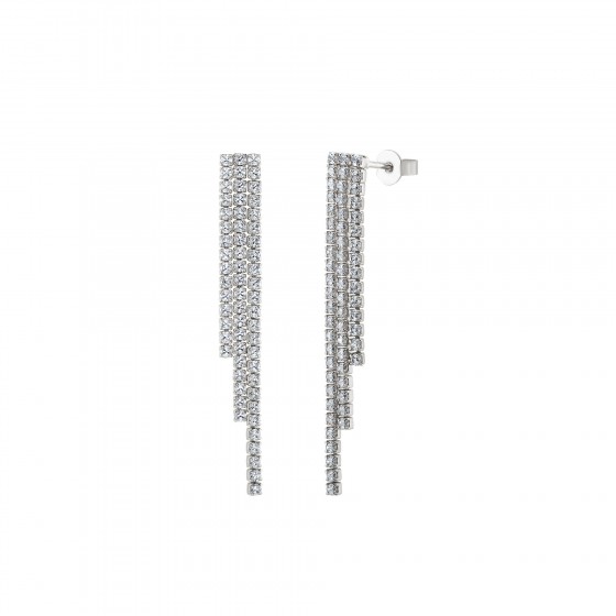 Party Long Silver Earrings