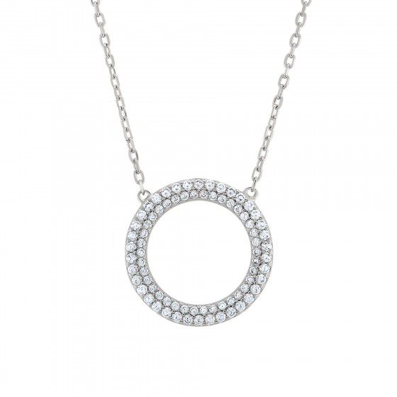 Collar Classy Pave Silver