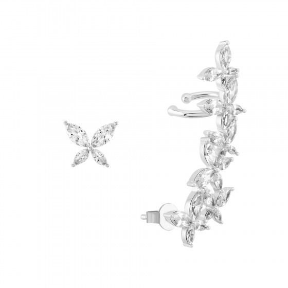 Party Butterfly Silver Earrings