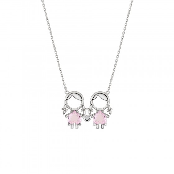 Mum Girl & Girl Pink Necklace