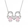 Mum Girl & Girl Pink Necklace