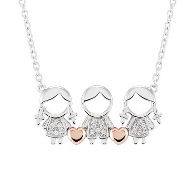 Mum Double Girl & Boy Necklace