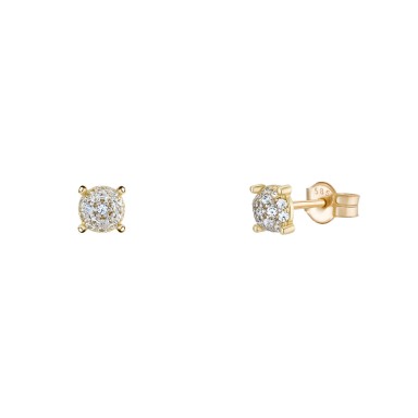 Pendientes Oro Timeless Round Solitaire