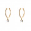 Gold Timeless Solitaire Hoops