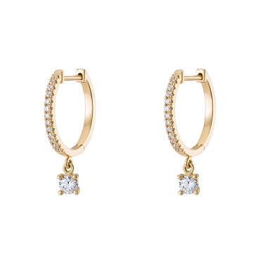 Gold Timeless Solitaire Hoops