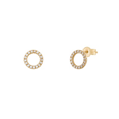 Gold Trendy Circle Earrings