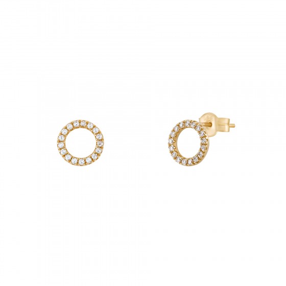 Gold Trendy Circle Earrings