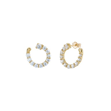 Gold Trendy Half Circle Earrings