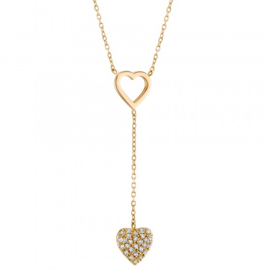 Gold Timeless Two Hearts Necklace