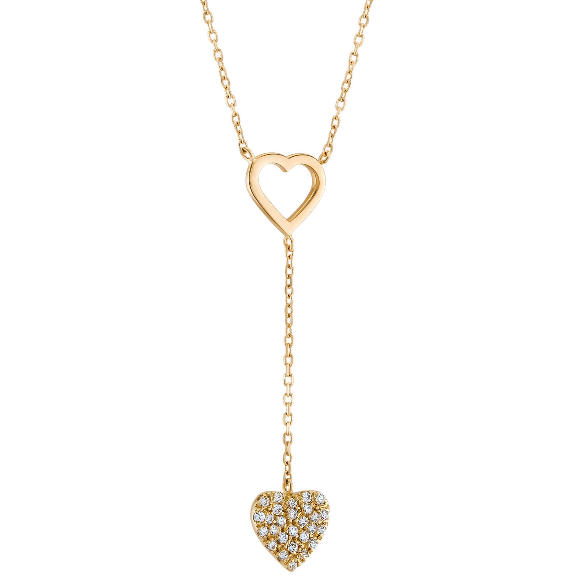 Gold Timeless Two Hearts Necklace