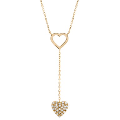 Gold Timeless Two Hearts Necklace