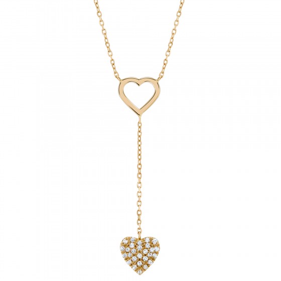 Gold Timeless Two Hearts Necklace